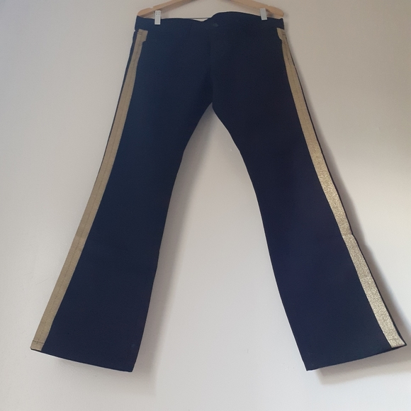 1200cad RALPH LAUREN Black Label Black Gold detail jeans Straight Leg/cotton 31w - Picture 2 of 10